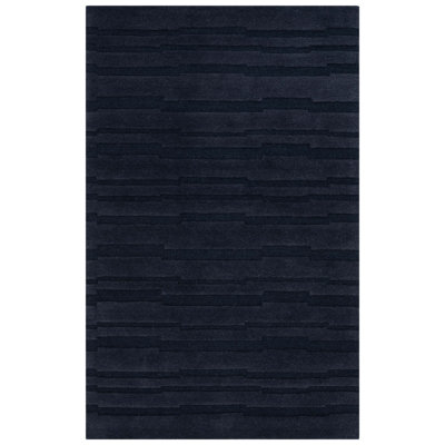 Fairborn Solid Color Hand Tufted Cotton/Wool Area Rug in Black