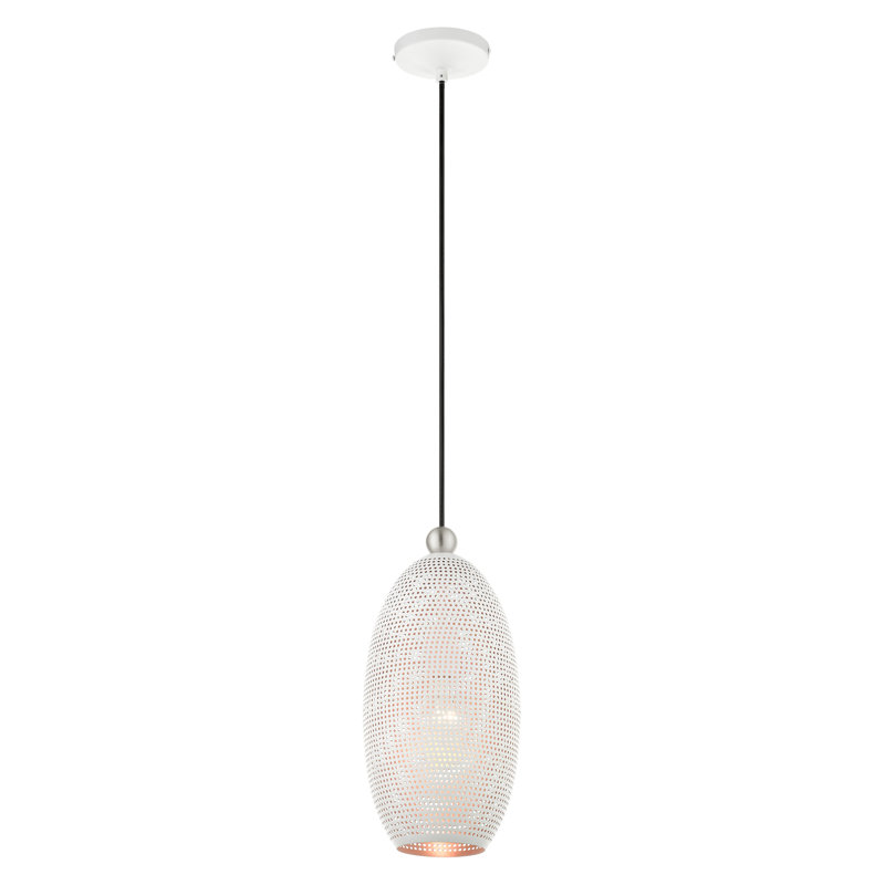 Luminaire suspendu géométrique 1 lumière Bion, Blanc