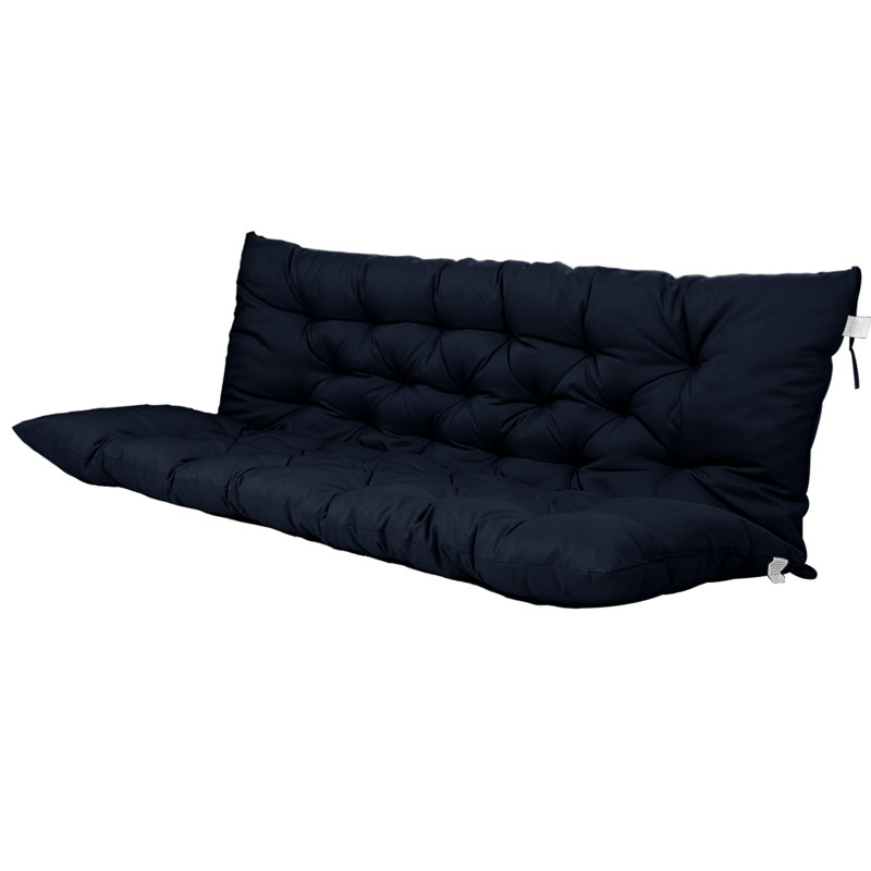 Swing Cushions 2-3 Seater Replacement, Outdoor Thicken 4" Porch Swing Cushions, Waterproof Bench Cushion With Backrest, Backyard Garden Furniture Porch Swing Cushions