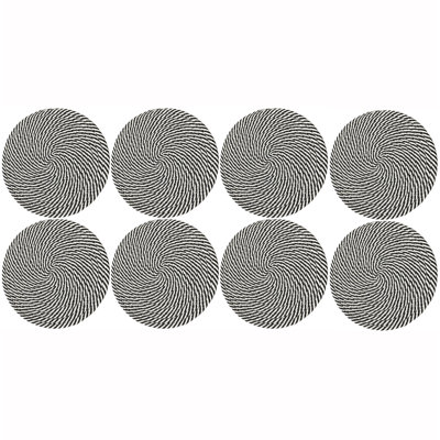 Napperon ultra-épais tissé rond en coton naturel résistant à la chaleur - 9 po x 9 po