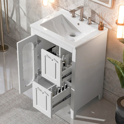 24'' Single Bathroom Vanity With Ceramic Top