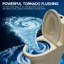 19" Elongated ADA Height Toilet One Piece Skirted Toilet for Seniors, Dual Flush 1.0/1.28 GPF, MAP 1000g, Bone