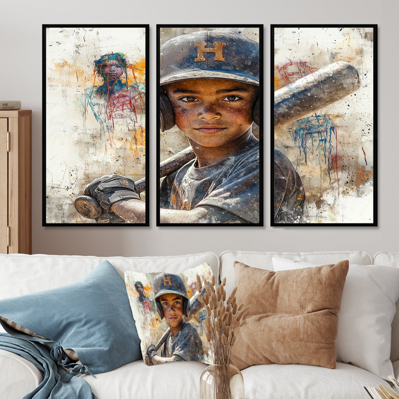 Ensemble de décorations murales Young Baseball - Futures étoiles - Sport, H 28 po x l 36 po x P 1 po