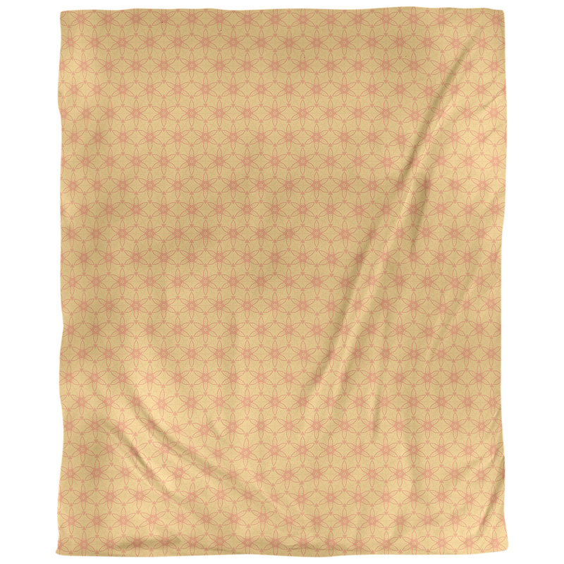 Tissu à cercles ornés, Jaune et orange, L 60 po x l 36 po, Polyester filé