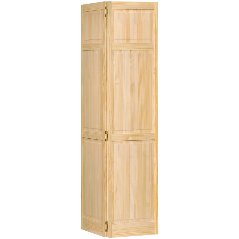 Paneled Wood Unfinished Bi-Fold Door, 24" x 80"