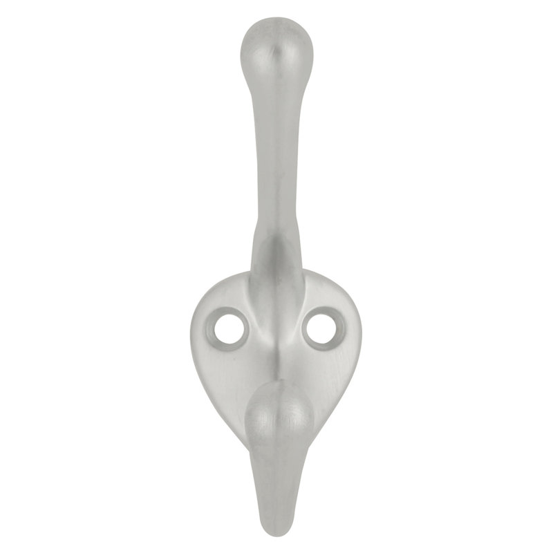 Zinc Wall Hook, Satin Silver Cloud