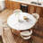 Spiro 5Pcs Round Solid Wood Dining Stylish Set With Sintered Stone Table, 4 Comfortable Upholstered Chairs-543645863-543645860