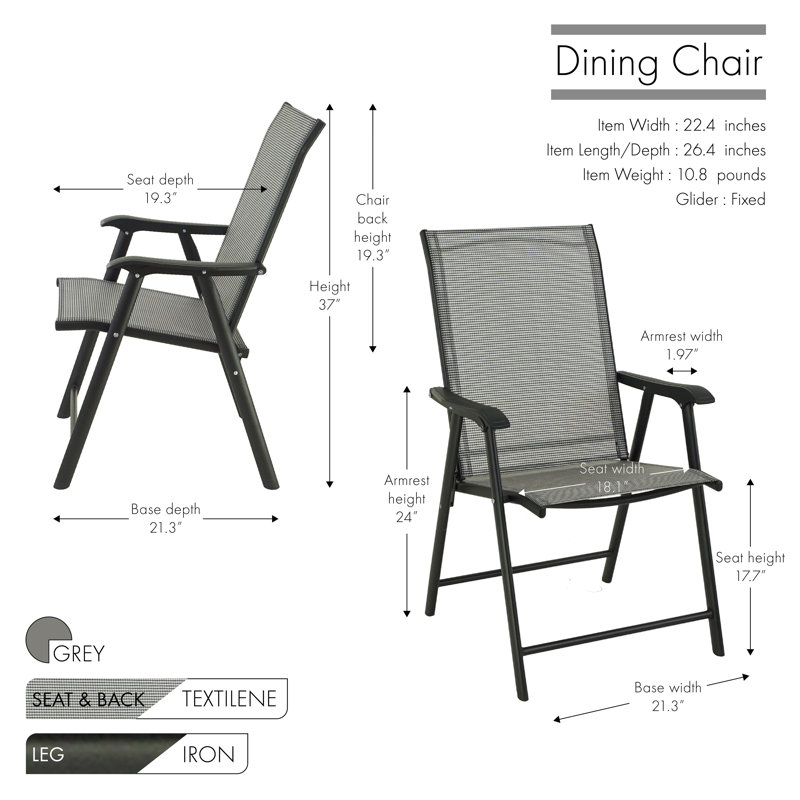 Fauteuil pliante pour dîner de patio Siglinde