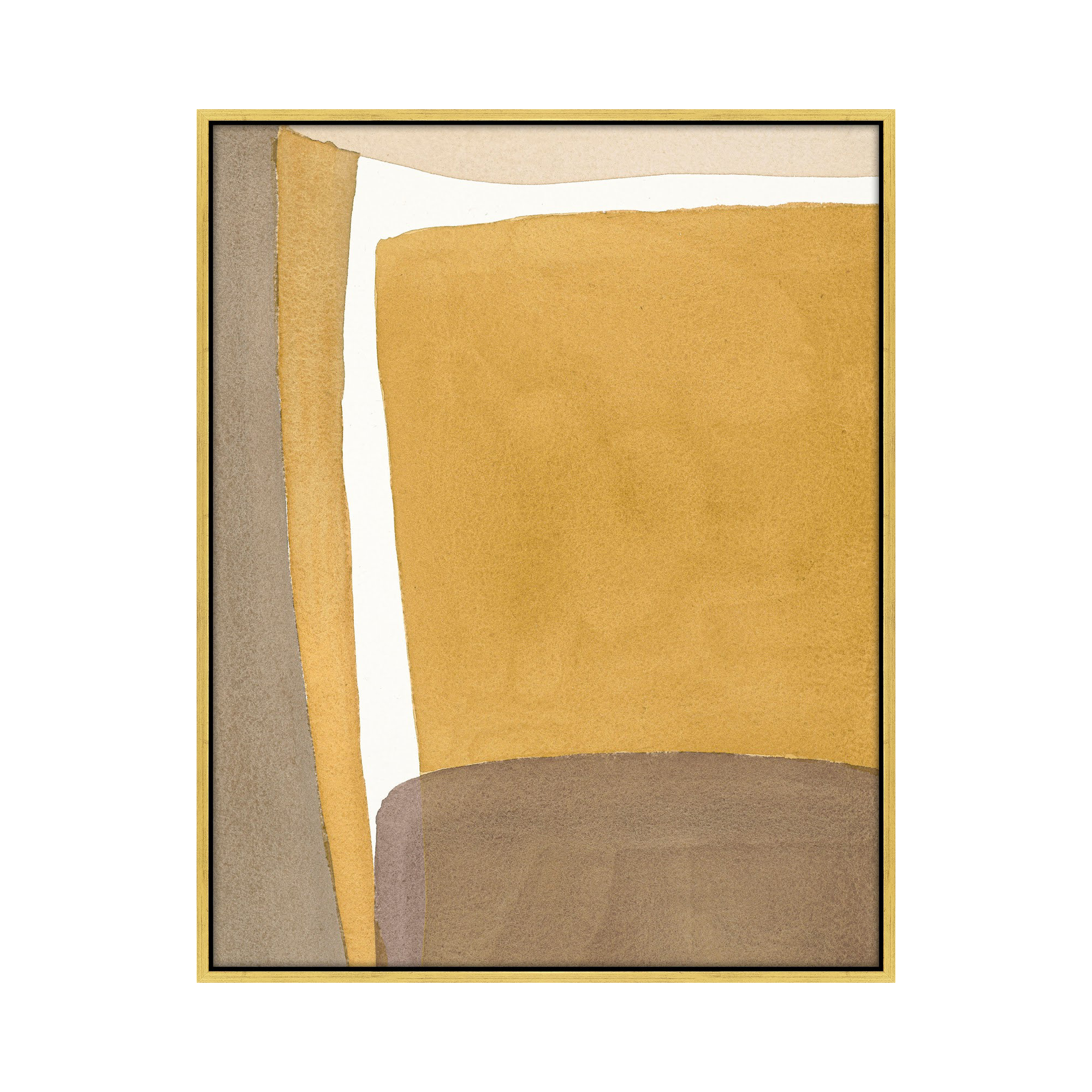Light Ochre by Julia Balfour, Gold Framed Canvas, 38" H x 30" W x 1.4" D