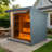 6 Person Outdoor Square Sauna, Carbonized Spruce Wood, 9Kw Sauna Stove, Tempered Glass Door, Aluminum Frame