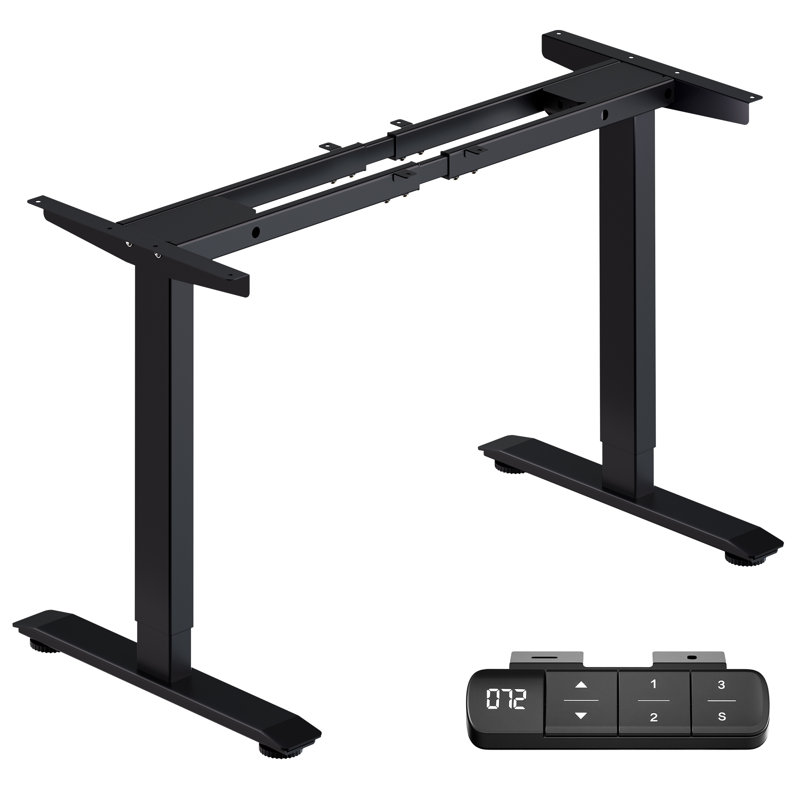 Structure de bureau électrique à deux moteurs avec contrôleur de mémoire, pieds de table de bureau d'ordinateur réglables jusqu'à 47,3 po pour bureau à domicile, montage rapide