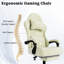 Ergonomic Gaming Chair, Video Game Chair With Massage Lumbar Support And Footrest, Height Adjustable Fabric Computer Chair With Pocket Spring Cushion-1525796466
