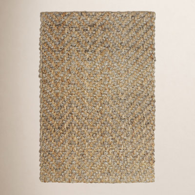 Jiona Brown Hand-Woven Chevron Jute Rug