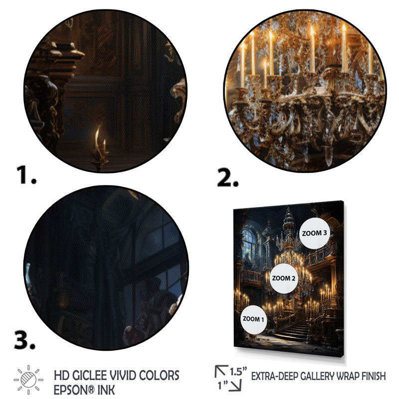 «Inayaah Baroque Dramatic Splendor II», reproduction sur toile, H 20 po x l 12 po x P 1 po, Cadre flottant noir