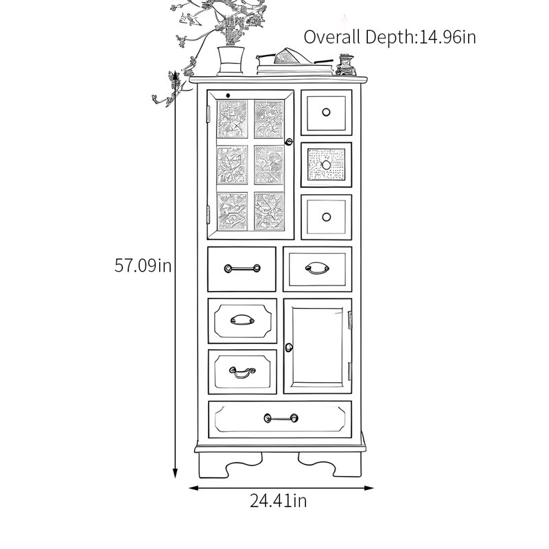 Armoire d'appoint multifonctionnelle de style champêtre, Blanc