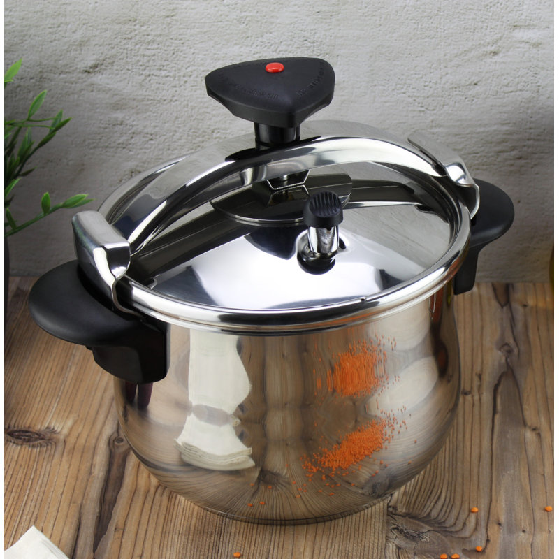 Autocuiseur en acier inoxydable 10,6 pte MAGEFESA Star Belly - Base à induction complète, acier inoxydable 18/10, système de sécurité triple, compatible avec toutes les surfaces de cuisson, 8 PSI