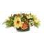 Hydrangea, Peony and Fern Fall Arrangement in a Glass Vase