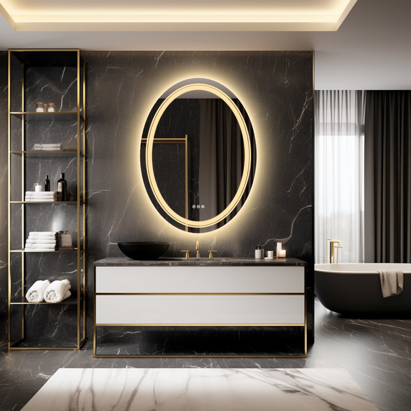 Francesa Oval Mirror, 32" H x 24" W x 2" D