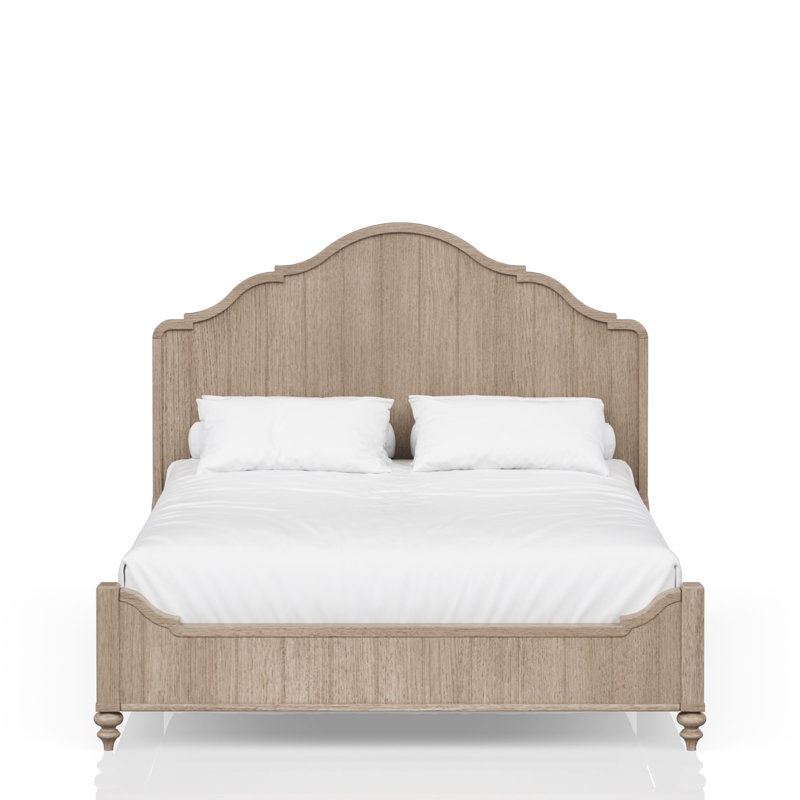 Lit à panneau Bingaman avec tête de lit arquée gracieuse et cadre en bois
