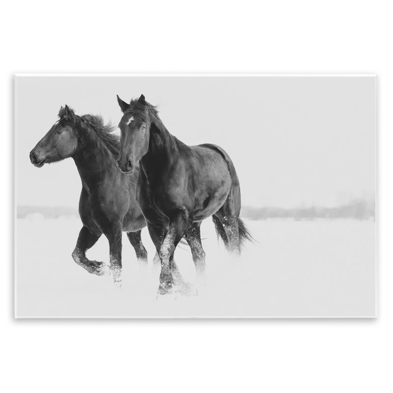 Galloping Winter Horses Wall Plaque, design by Amy Carroll, 10" H x 15" W