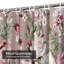 Papier peint fleurs avec feuilles exotiques et fleurs rose avec 12 crochets-533375227