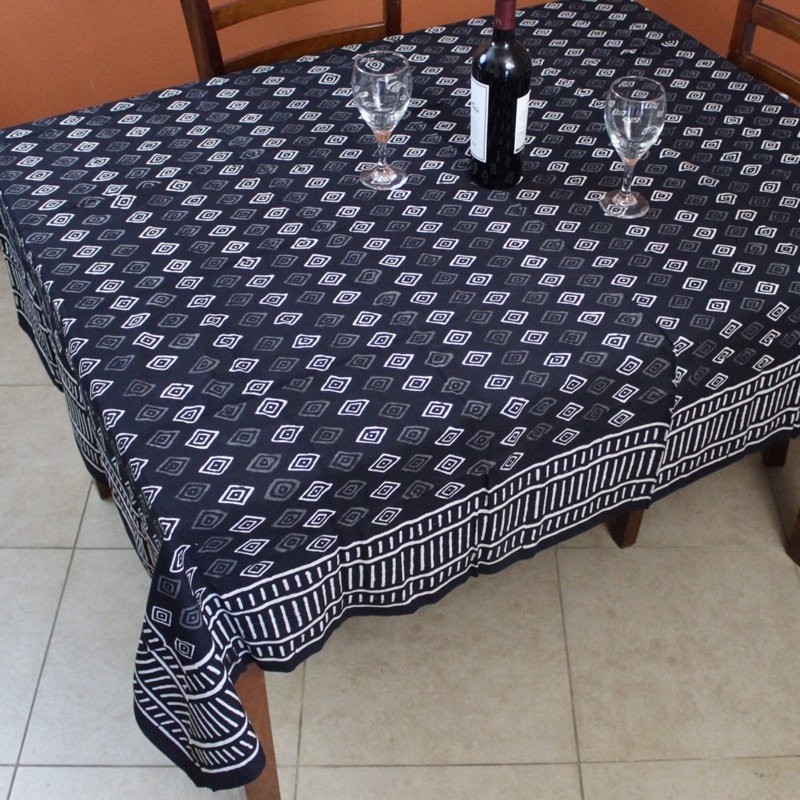 Nartuni Geometric 100% Cotton Tablecloth, 72" Square