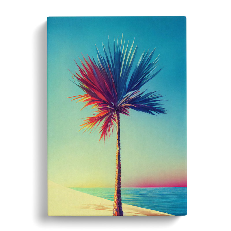 Watercolour Palm Tree Vol.4 - Wrapped Canvas, 50cm H x 35cm W x 3cm D