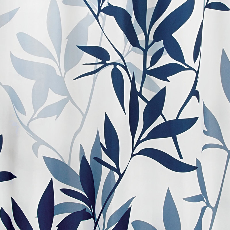 Leaves Shower Curtain, Navy/Slate Blue