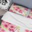 Fleurs roses et feuille verte - ensemble de housse de couette floral - microfibre de polyester-946223563