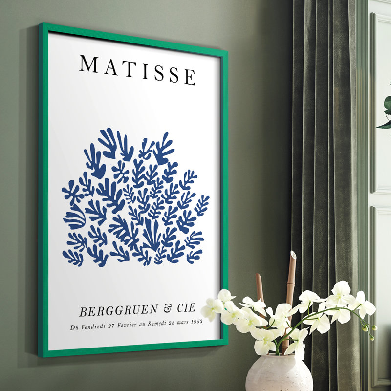 Matisse CCXCIX, reproduction encadrée - bois massif, H 10 po x l 8 po, Vert