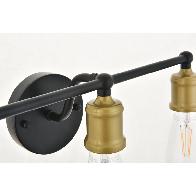 Sumas Dimmable Armed Sconce, 5.6" H x 22.1" W x 22.1" D, Black, 4 Lights