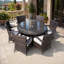 6 - Person Wicker Patio Dining Set with Round Table , Cushions Included-1660767671-1660767656
