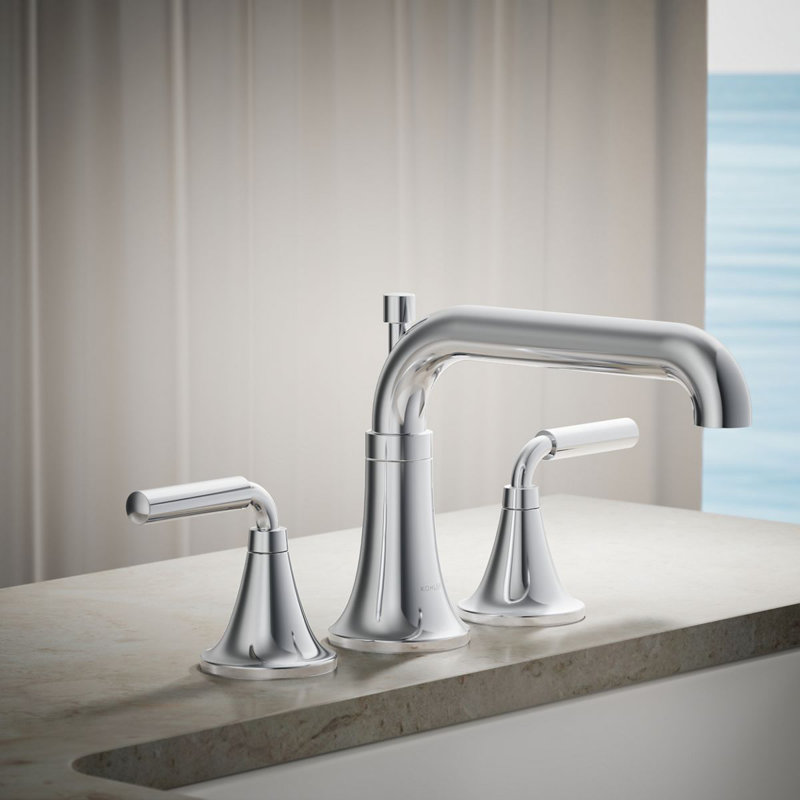 Tone Bath Faucet Trim With Diverter Spout, Polished Chrome