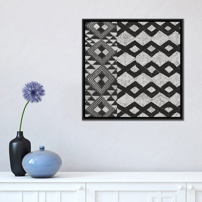 «Kuba Tissu Mat I, B&W», impression sur toile