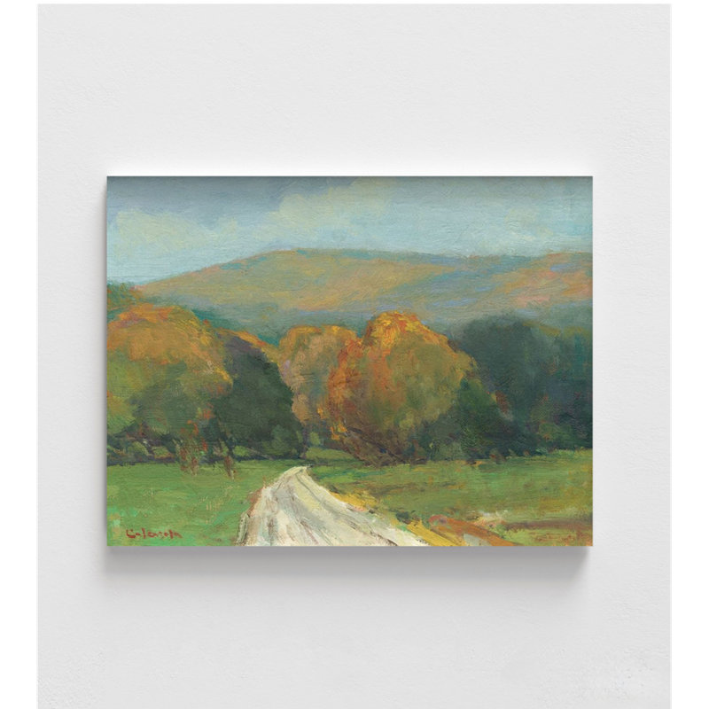 «West Hampton Farm Road» par Stephen Calcasola, reproduction de peinture de ligne d'arbre, décor de chalet de forêt, Art mural détente spa, décoration de salon de manucure