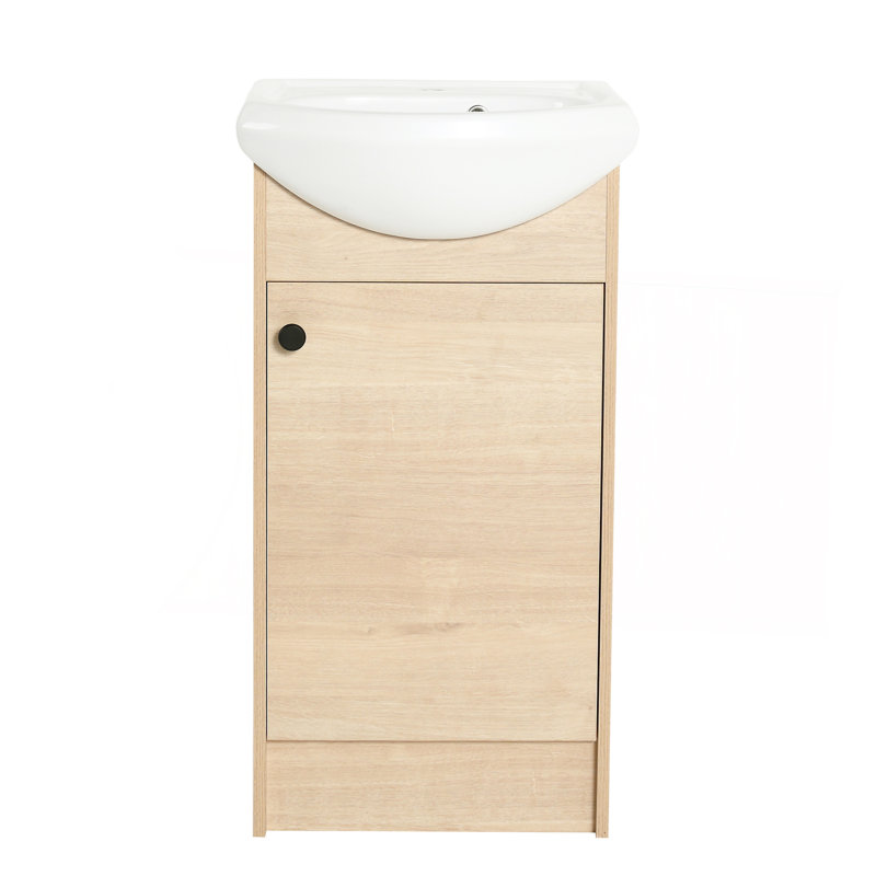 Petit meuble-lavabo autoportant de 18 pouces avec petit lavabo avec lavabo, meuble-lavabo et lavabo combiné (KD-PACKING)