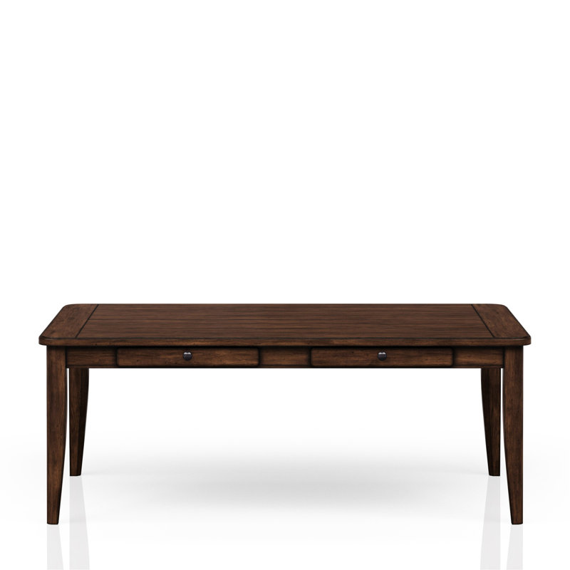 Table de salle à manger de 78 po avec quatre tiroirs de rangement en brun