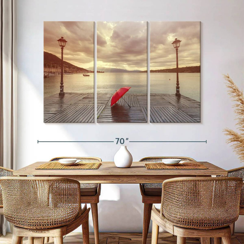 Aletra Lake Garda Red Umbrella, 42" H x 65" W