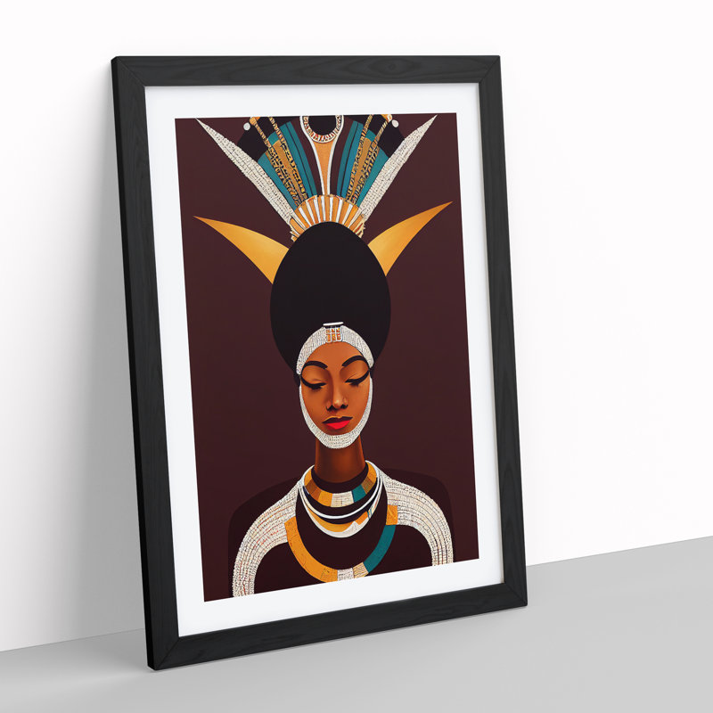 An Unusual Woman Abstract - Single Picture Frame Print, Black, 64cm H x 46cm W