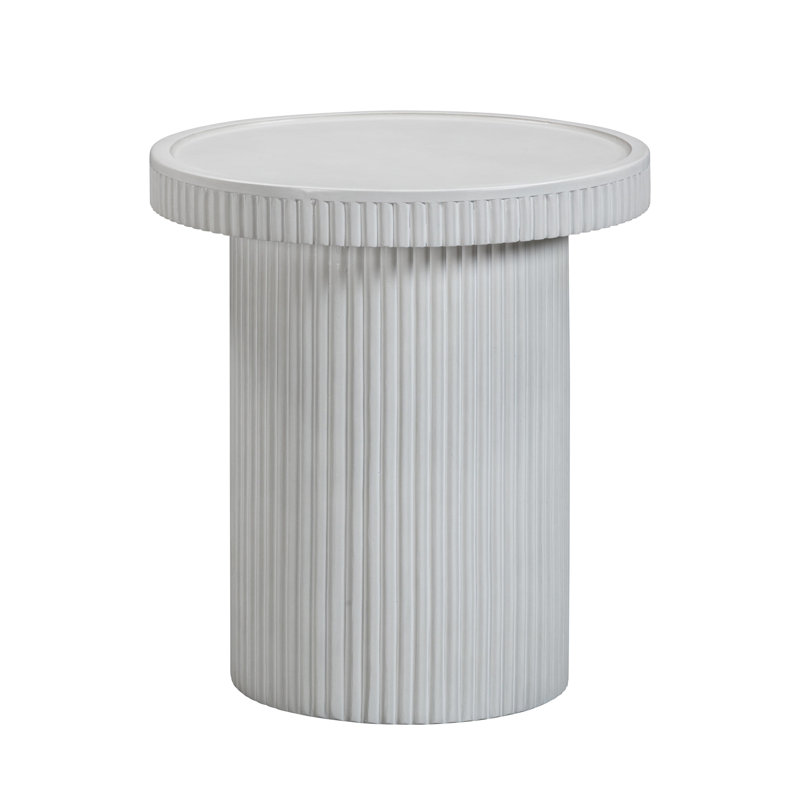 Giaimo Concrete Top End Table, White