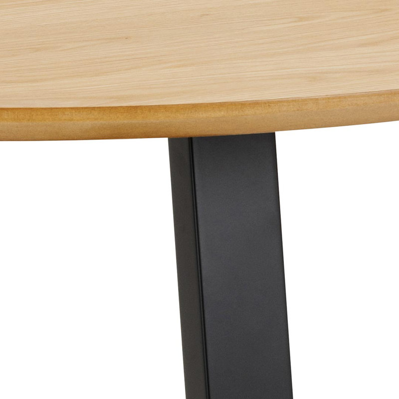 Calvino Oak Round Dining Table, Black 1 