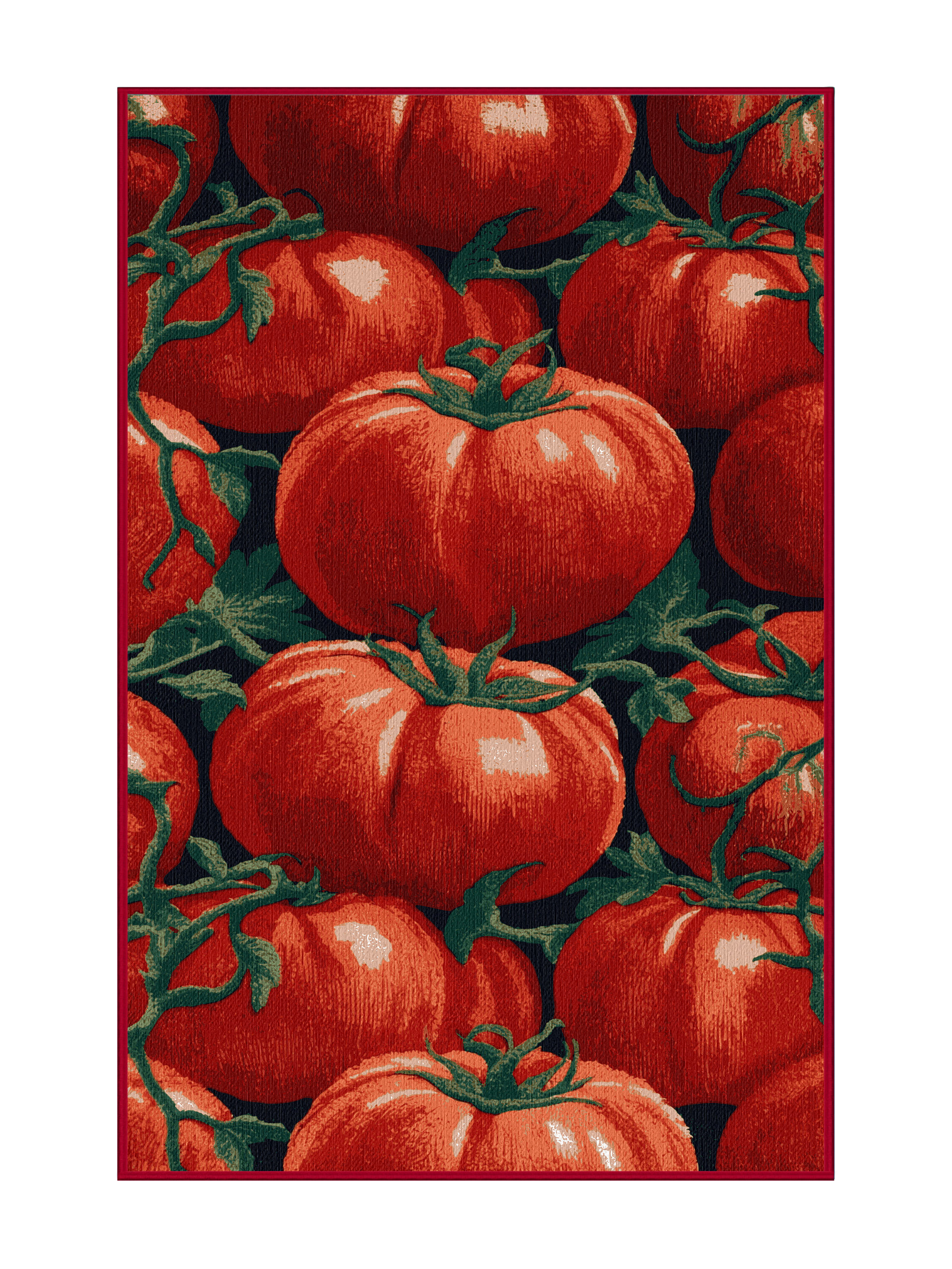 One Allium Way® Washable Tomato Beefsteak Vegetables Area Rug | Wayfair