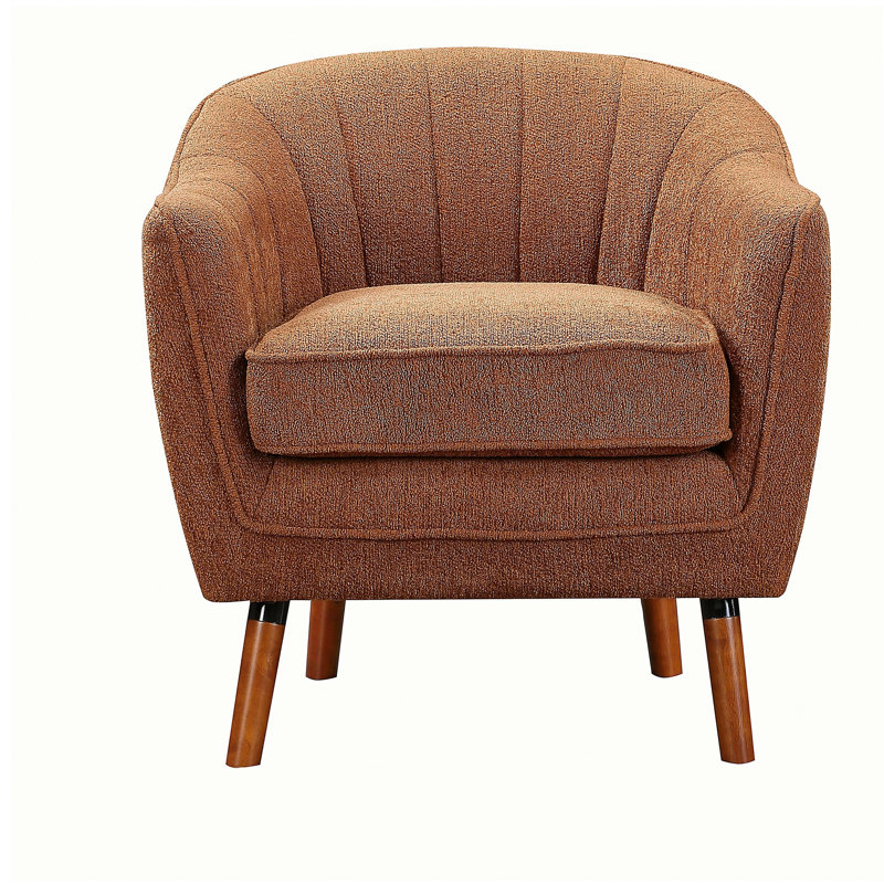 Chaise d'appoint Mid-Century Modern, Rouille, Naturel