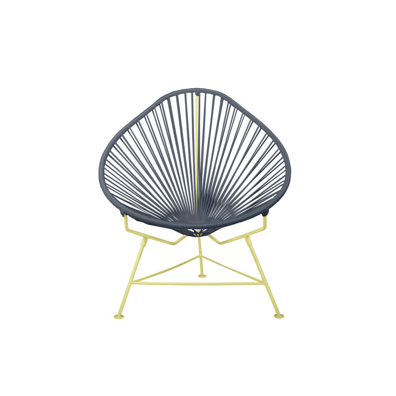 Outdoor Lounge Chair, Gray/Yellow