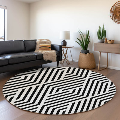Premium Machine Washable Cerrito AMF550 Black Rug