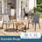 All Weather Patio Dining Set For 6, Outdoor Table And Chairs With 1.69″ Umbrella Hole,  30"X 55" Table And Stackable Chair, For Lawn, Deck (Umbrella Not Included)  (Black Table and Gray chairs)-1886006089-1886006101
