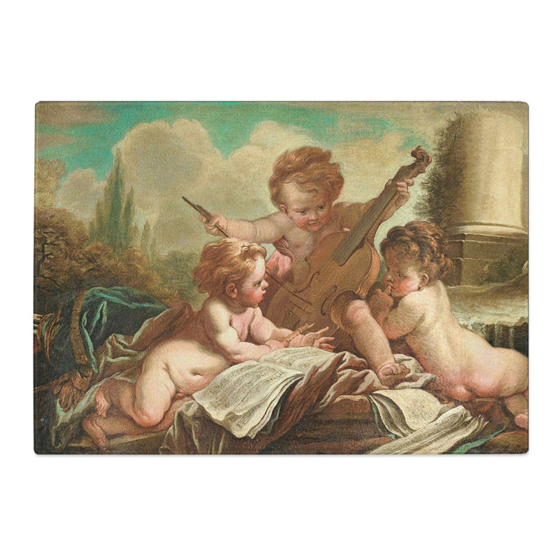 Three Cupids by Francois Boucher Chopping Board, 0.4cm H x 28.5cm W x 39cm L