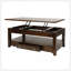 Élégante table basse en bois avec plateau relevable, tiroir et tablette pour une utilisation polyvalente