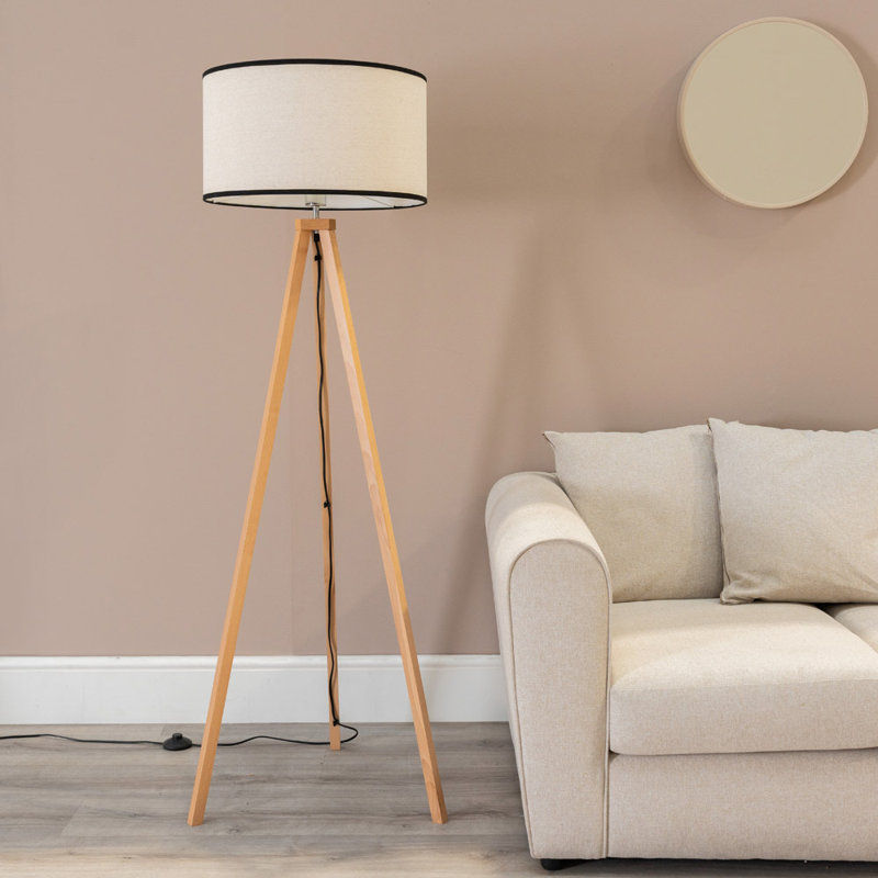 Hannibal 151cm Tripod Floor Lamp, Natural, Yes, Natural/Black