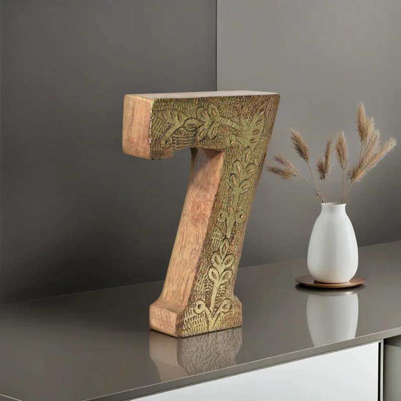 Haddam Text & Numbers Letter Block, Gold, 7